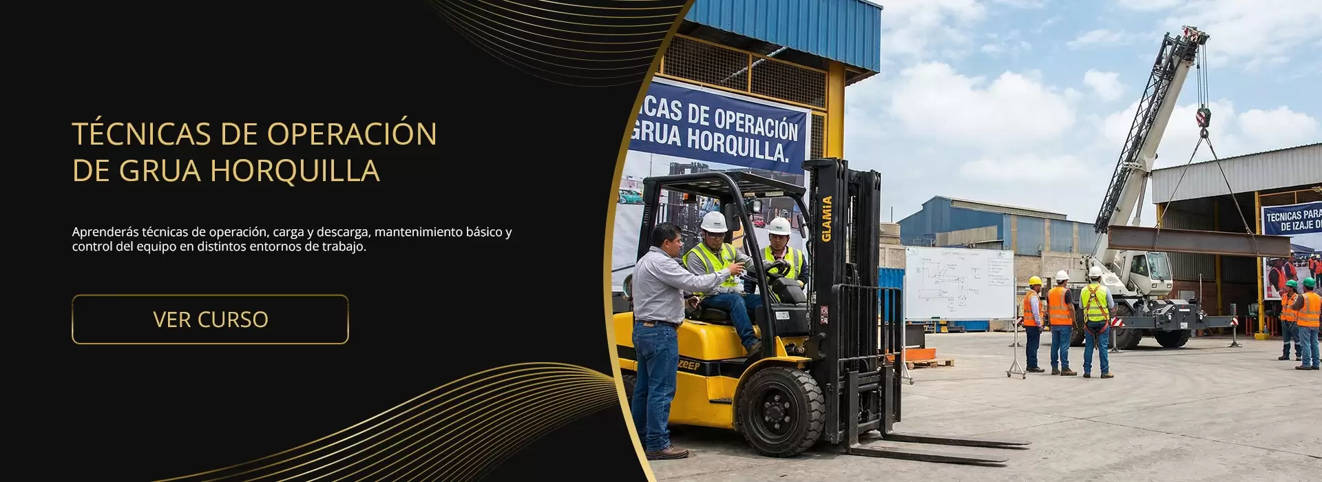 Banner Técnicas de operacion de grúa horquilla